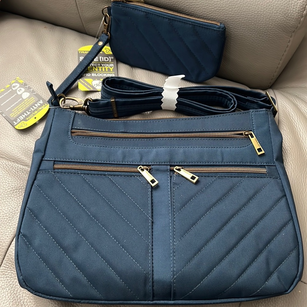 Travelon Anti-Theft Crossbody & RFID ID Pouch Set